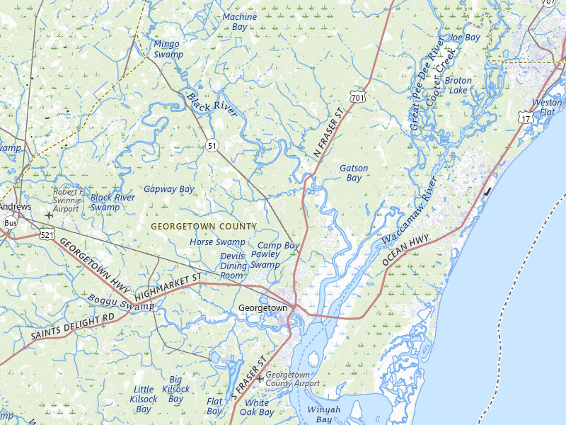 Radar-estimated hail-size map of the storm over Georgetown, SC on Jul 11, 2026