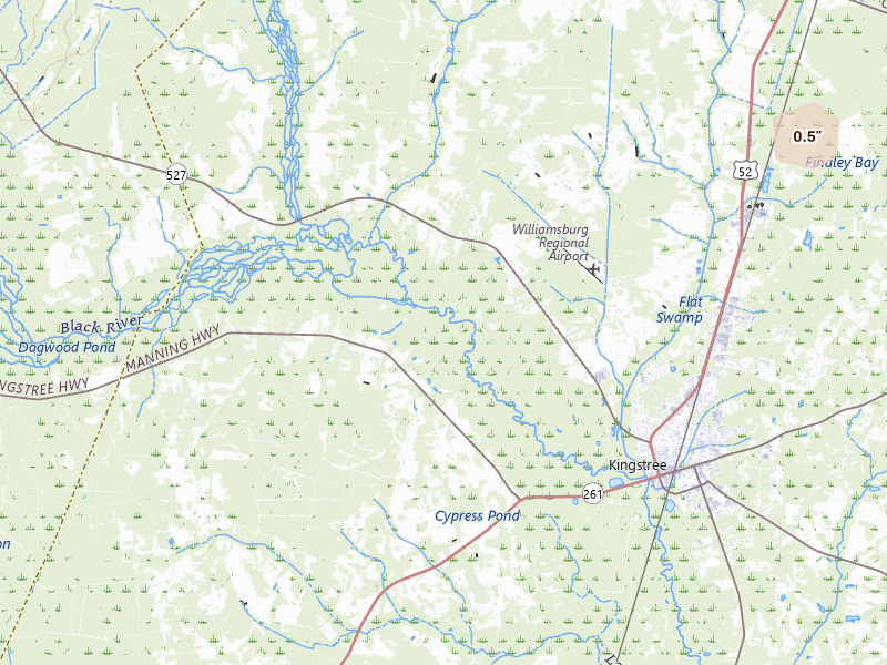 Radar-estimated hail-size map of the storm over Greeleyville, SC on Jul 10, 2026