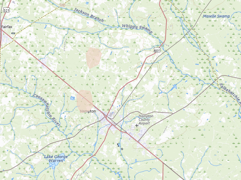 Radar-estimated hail-size map of the storm over Hampton, SC