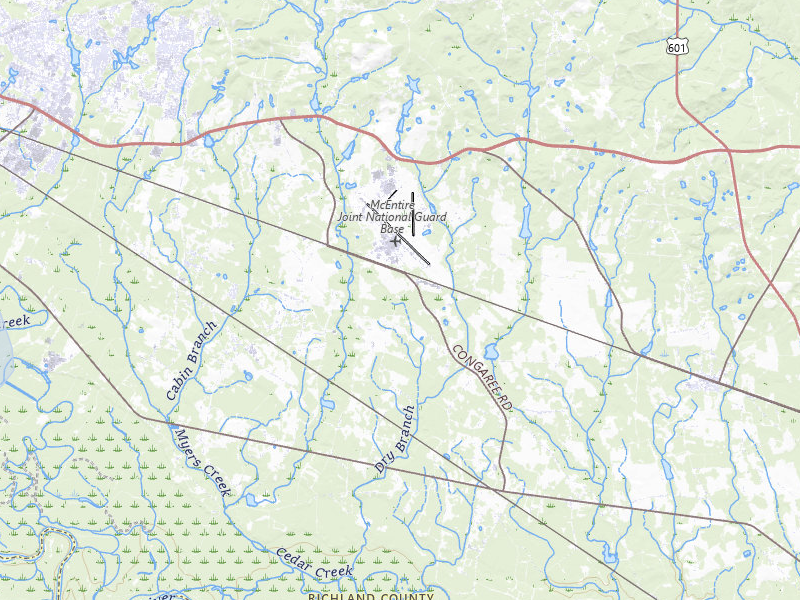 NEXRAD radar-signature map of the hail over Hopkins, SC