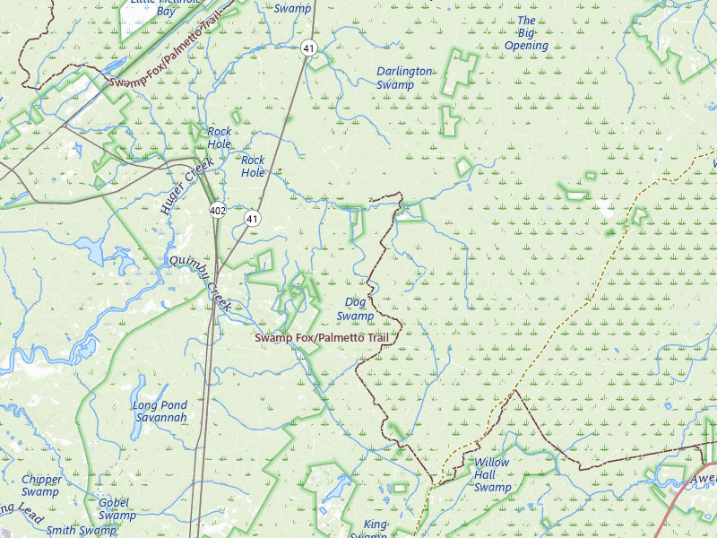 Radar-estimated hail-size map of the storm over Huger, SC on Jul 6, 2026