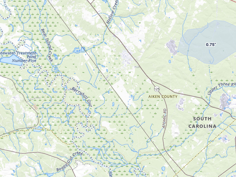 NEXRAD radar-signature map of the hail storm over Jackson, SC on Jul 9, 2026