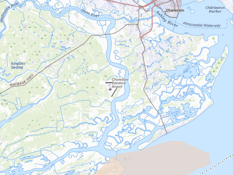 Radar-estimated hail-size map of the storm over Johns Island, SC on Jul 10, 2026