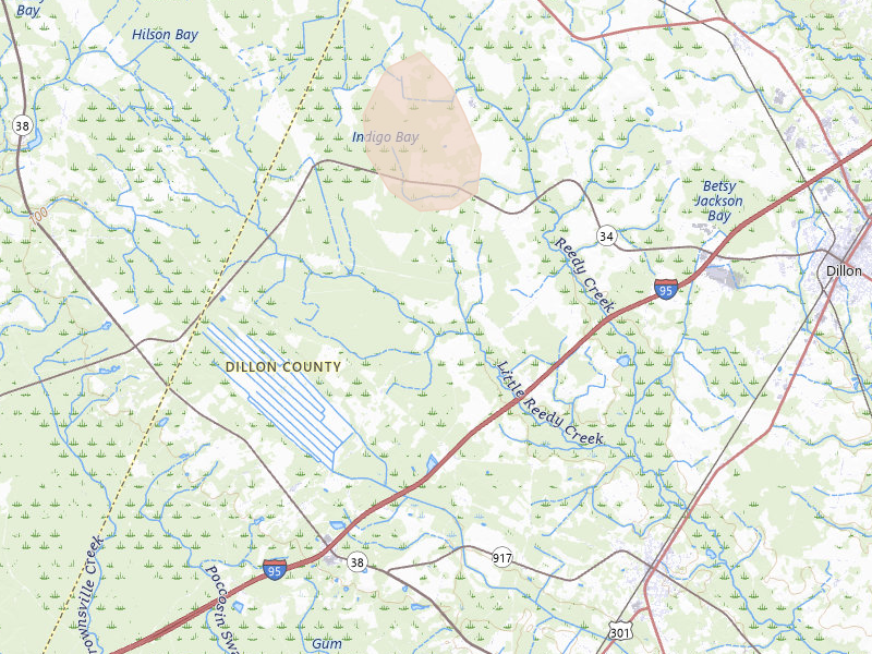 Radar-estimated hail-size map of the storm over Latta, SC on Aug 11, 2026
