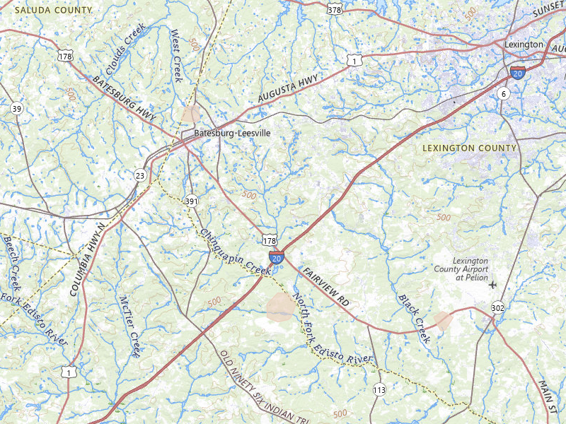 Radar-estimated hail-size map of the storm over Leesville, SC on Jul 6, 2026