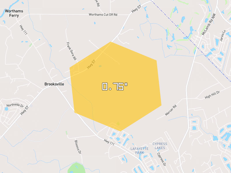Hail map of Little River, SC on Jul 6, 2026, hail up to 0.75"