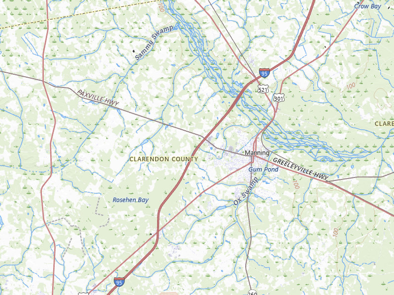 Radar-estimated hail-size map of the storm over Manning, SC on Jul 11, 2026
