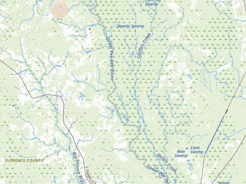 Radar-estimated hail-size map of the storm over Marion, SC on Jul 5, 2026