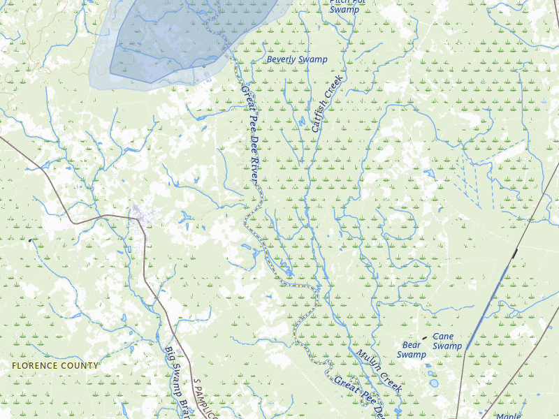 NEXRAD radar-signature map of the hail storm over Marion, SC on Jul 5, 2026