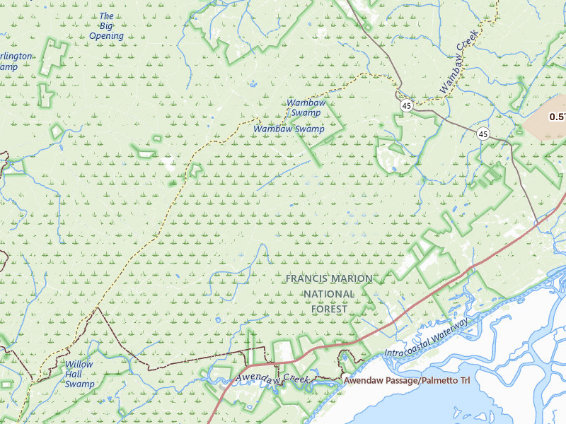 Radar-estimated hail-size map of the storm over Mc Clellanville, SC on Apr 30, 2026