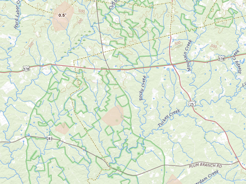 Radar-estimated hail-size map of the storm over Mc Cormick, SC on May 22, 2026