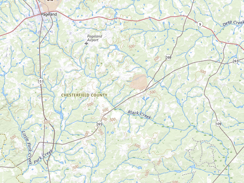 Radar-estimated hail-size map of the storm over Mount Croghan, SC on Jul 5, 2026