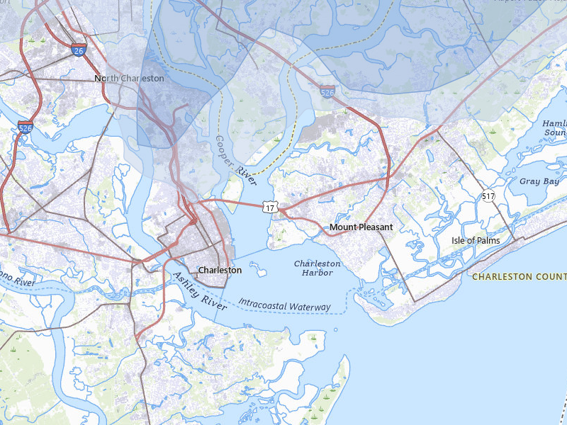 NEXRAD radar-signature map of the hail storm over Mount Pleasant, SC on Jul 8, 2026