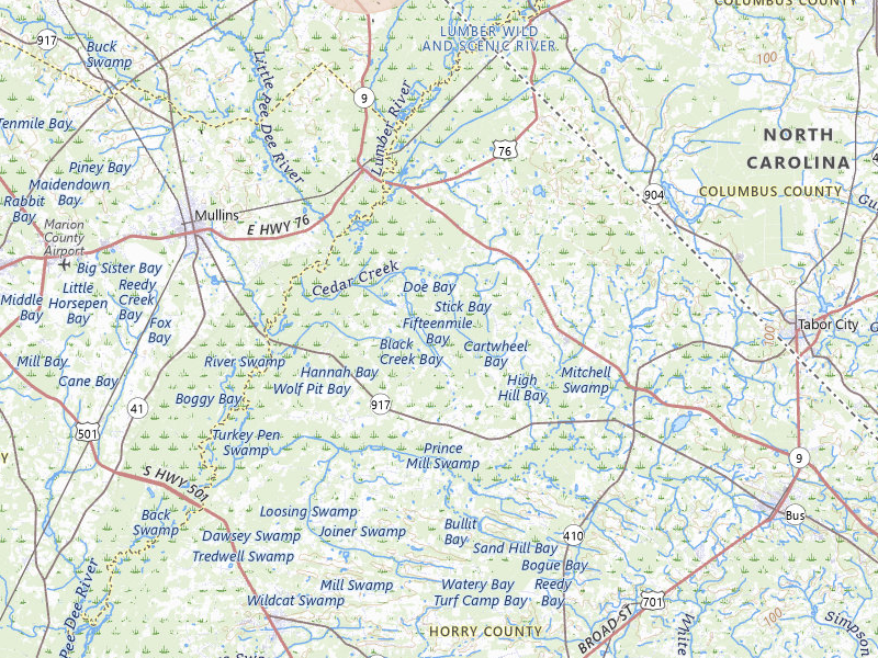 Radar-estimated hail-size map of the storm over Nichols, SC on Jun 23, 2026