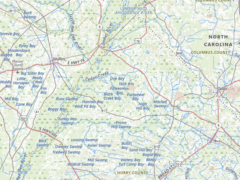 Radar-estimated hail-size map of the storm over Nichols, SC on Jul 11, 2026