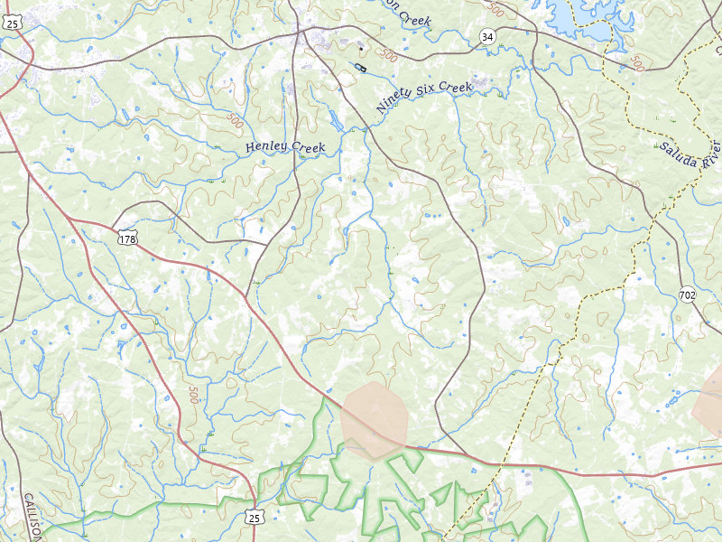 Radar-estimated hail-size map of the storm over Ninety Six, SC on Aug 6, 2026