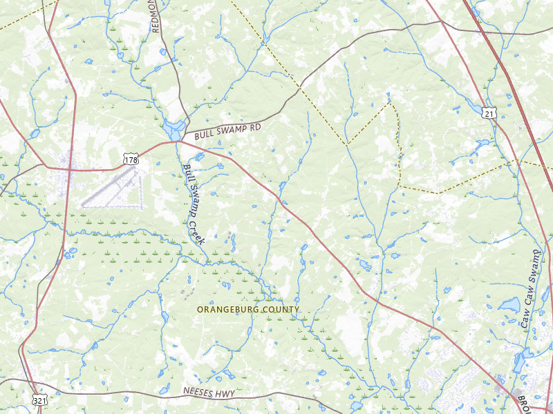 Radar-estimated hail-size map of the storm over North, SC on Jul 11, 2026