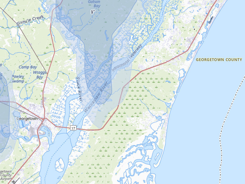 NEXRAD radar-signature map of the hail storm over Pawleys Island, SC on Aug 15, 2026