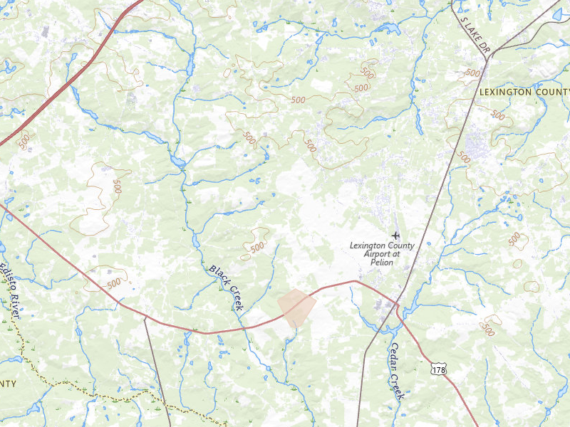 Radar-estimated hail-size map of the storm over Pelion, SC on Jul 6, 2026