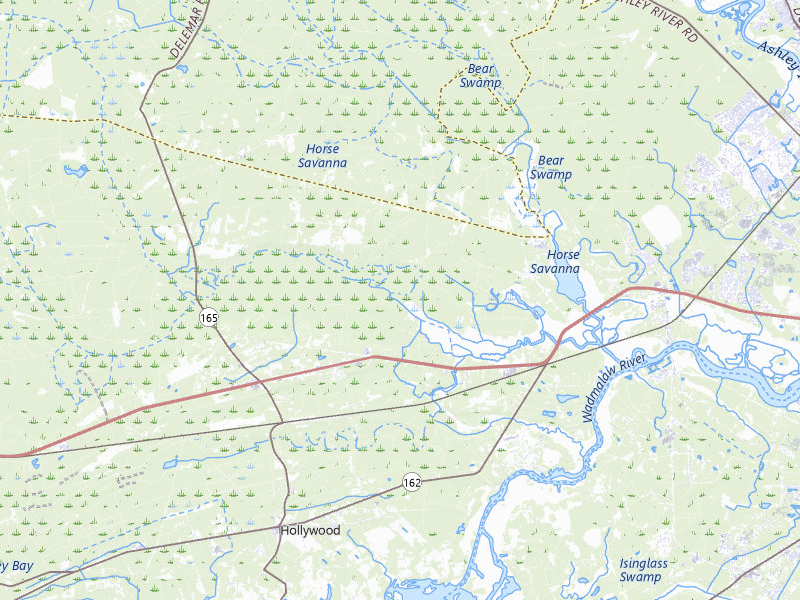 Radar-estimated hail-size map of the storm over Ravenel, SC on Mar 15, 2026