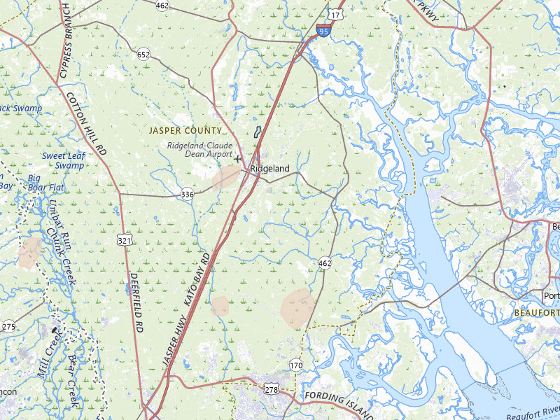 Radar-estimated hail-size map of the storm over Ridgeland, SC on Jun 18, 2026