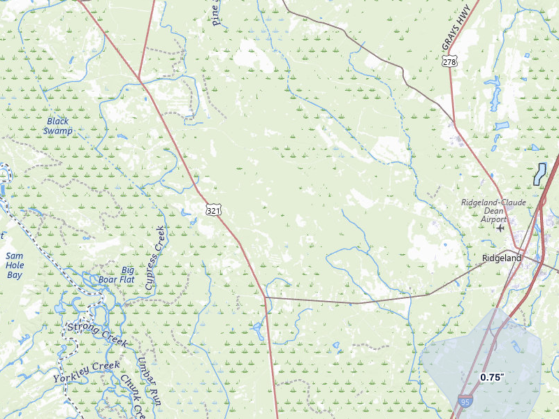 NEXRAD radar-signature map of the hail storm over Ridgeland, SC on Aug 24, 2026