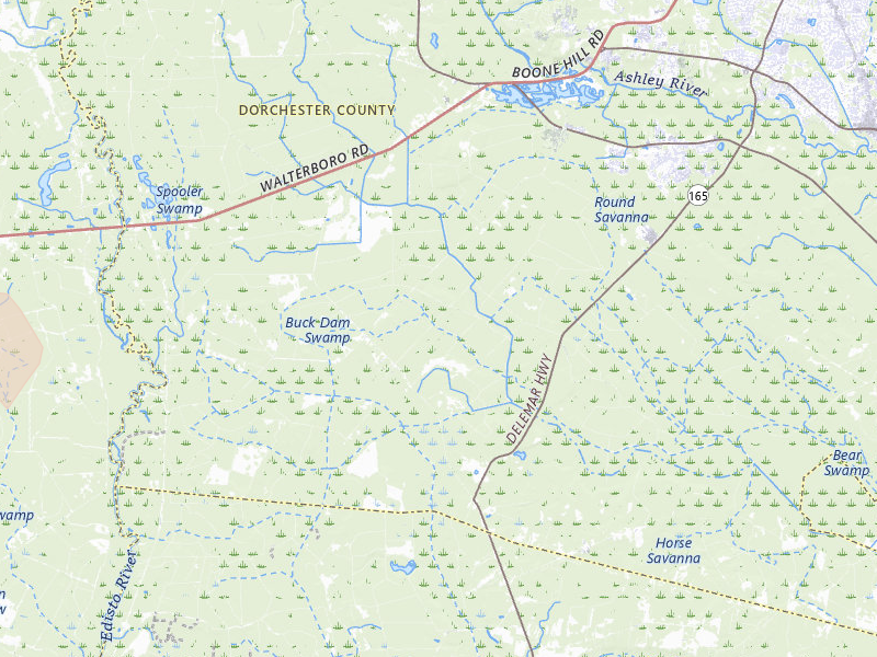 Radar-estimated hail-size map of the storm over Ridgeville, SC on Jun 12, 2026