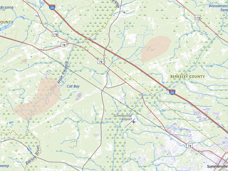 Radar-estimated hail-size map of the storm over Ridgeville, SC