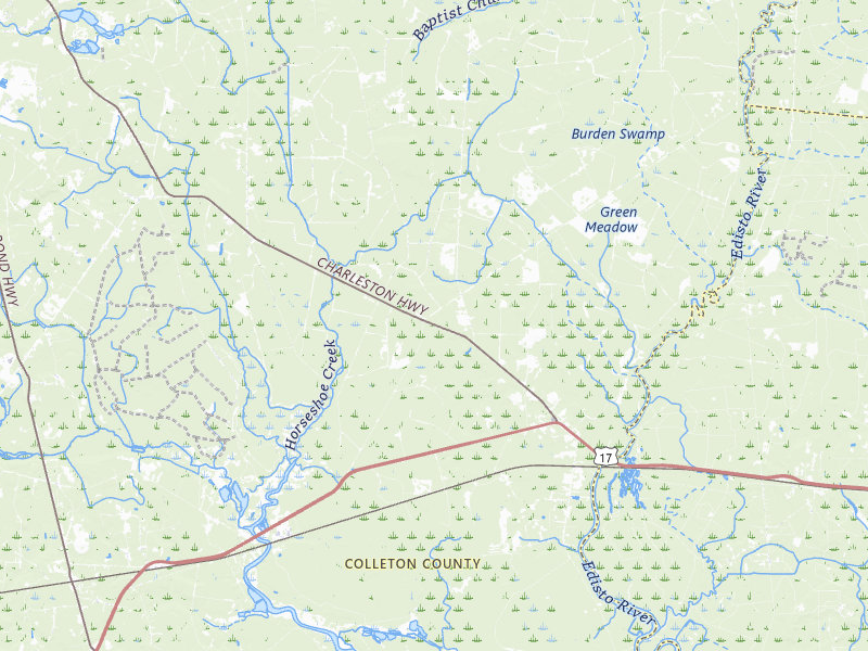 Radar-estimated hail-size map of the storm over Round O, SC