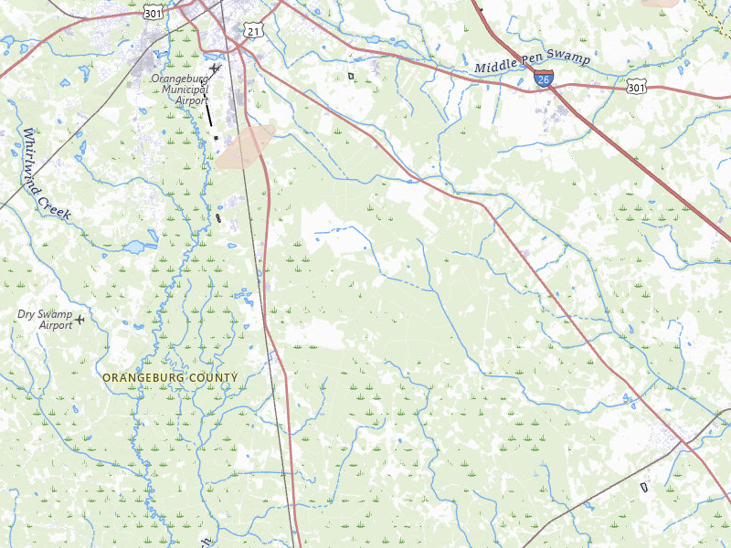 Radar-estimated hail-size map of the storm over Rowesville, SC on Jun 13, 2026