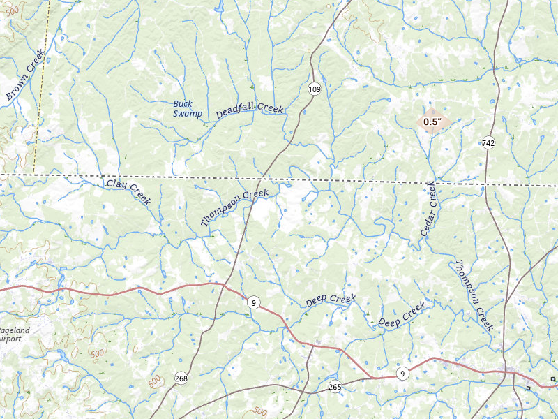 Radar-estimated hail-size map of the storm over Ruby, SC on Jul 10, 2026
