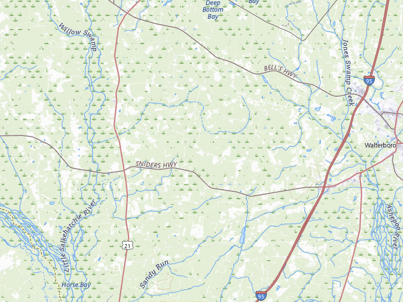 Radar-estimated hail-size map of the storm over Ruffin, SC on Jul 12, 2026