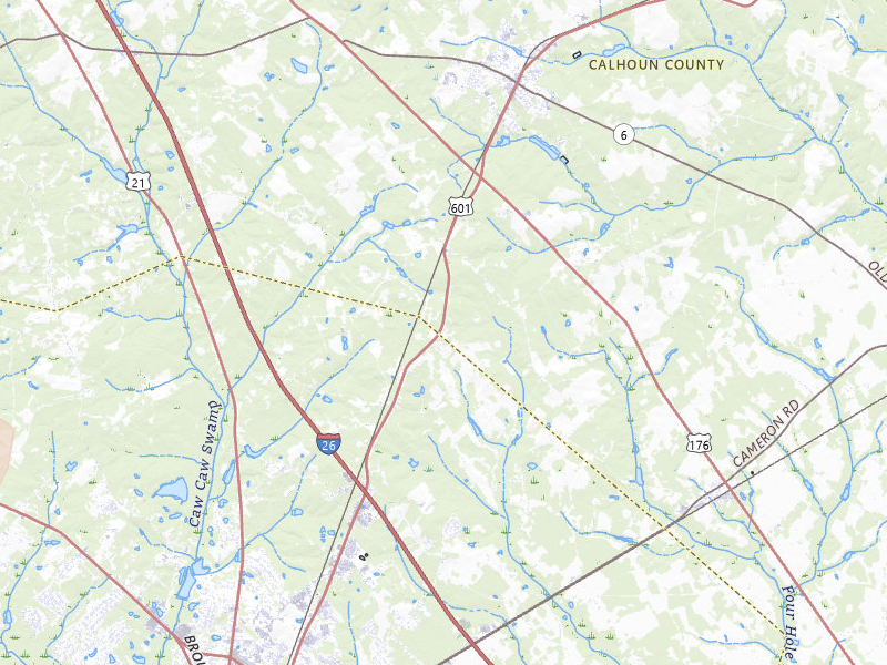 Radar-estimated hail-size map of the storm over Saint Matthews, SC on Jul 5, 2026