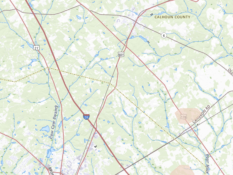 Radar-estimated hail-size map of the storm over Saint Matthews, SC on Jul 6, 2026