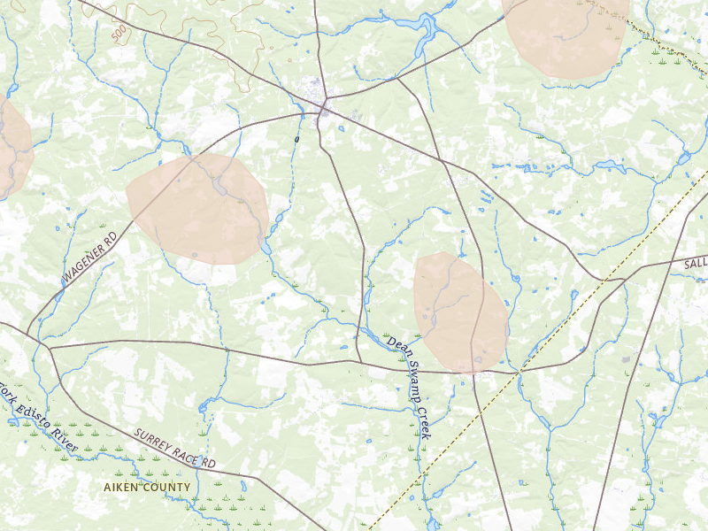 Radar-estimated hail-size map of the storm over Salley, SC