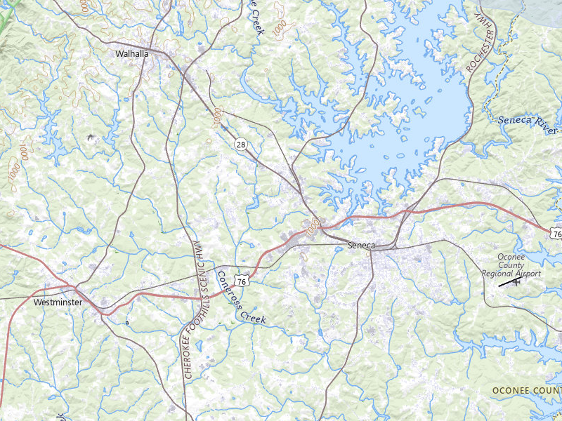 NEXRAD radar-signature map of the hail over Seneca, SC