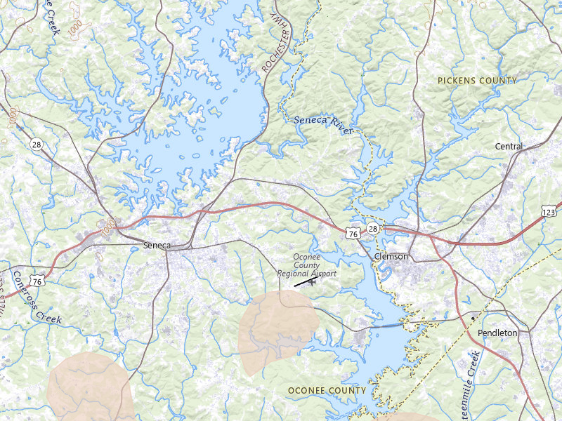 Radar-estimated hail-size map of the storm over Seneca, SC on Aug 11, 2026