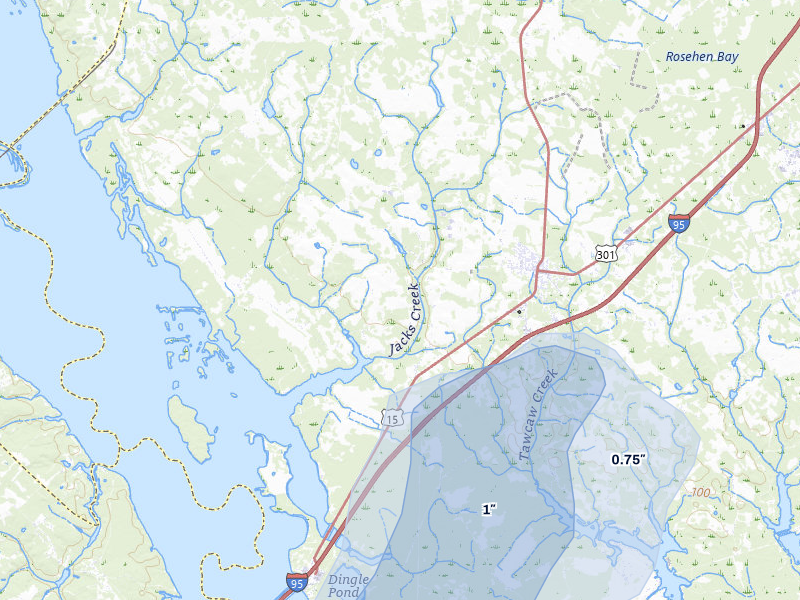 NEXRAD radar-signature map of the hail storm over Summerton, SC on Aug 27, 2026