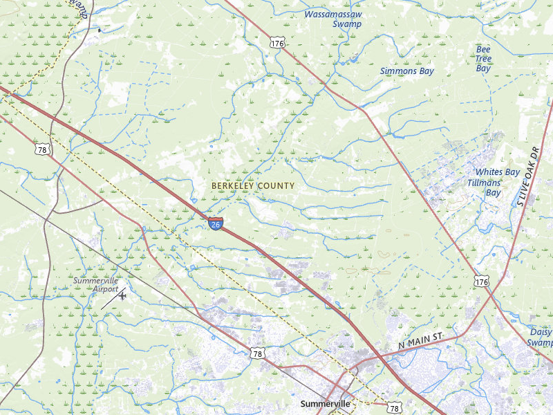 Radar-estimated hail-size map of the storm over Summerville, SC on Jul 10, 2026