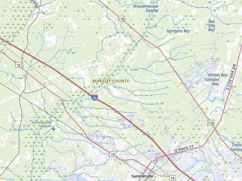 NEXRAD radar-signature map of the hail storm over Summerville, SC on Jul 10, 2026