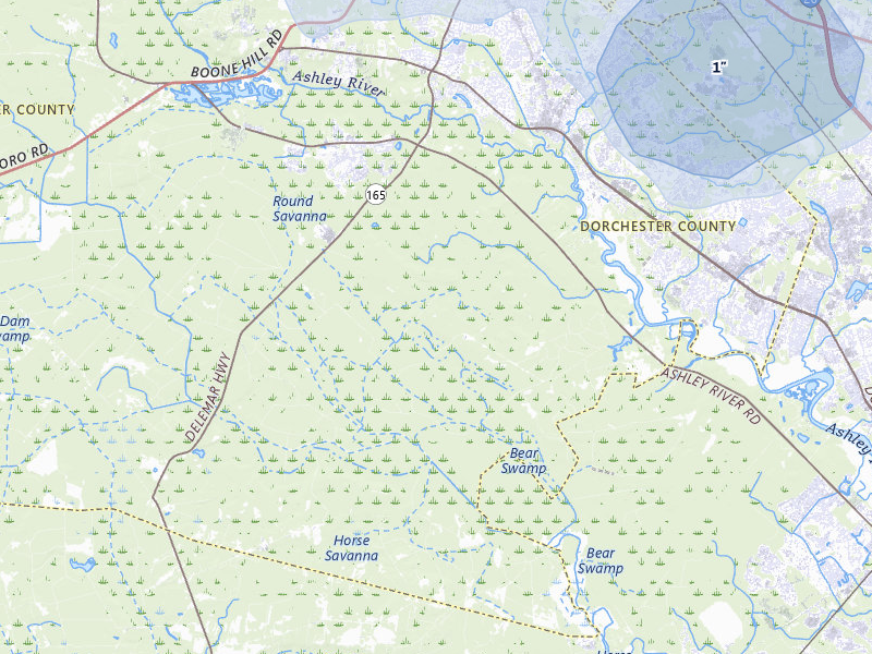 NEXRAD radar-signature map of the hail storm over Summerville, SC on Aug 19, 2026