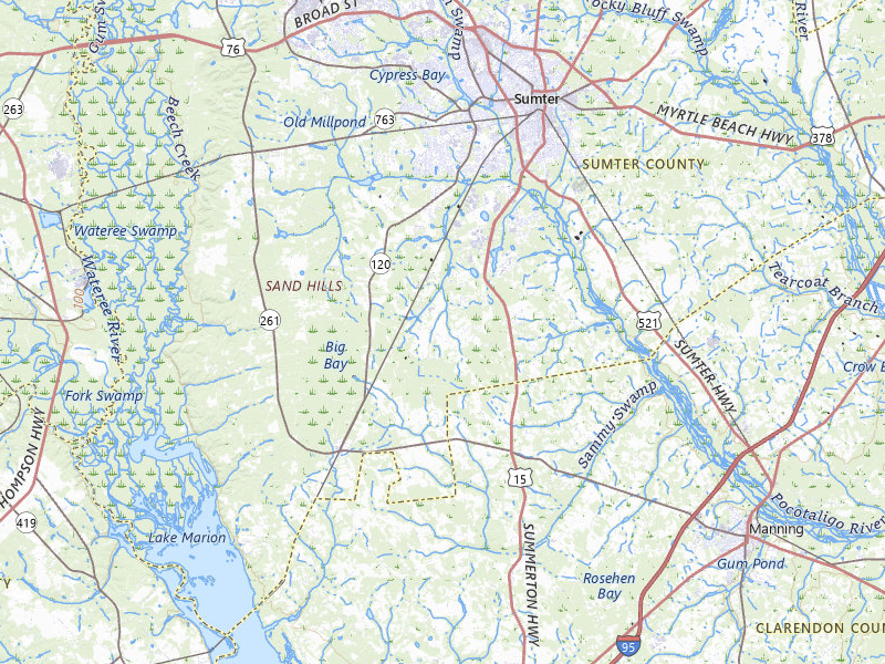 Radar-estimated hail-size map of the storm over Sumter, SC on Jun 18, 2026