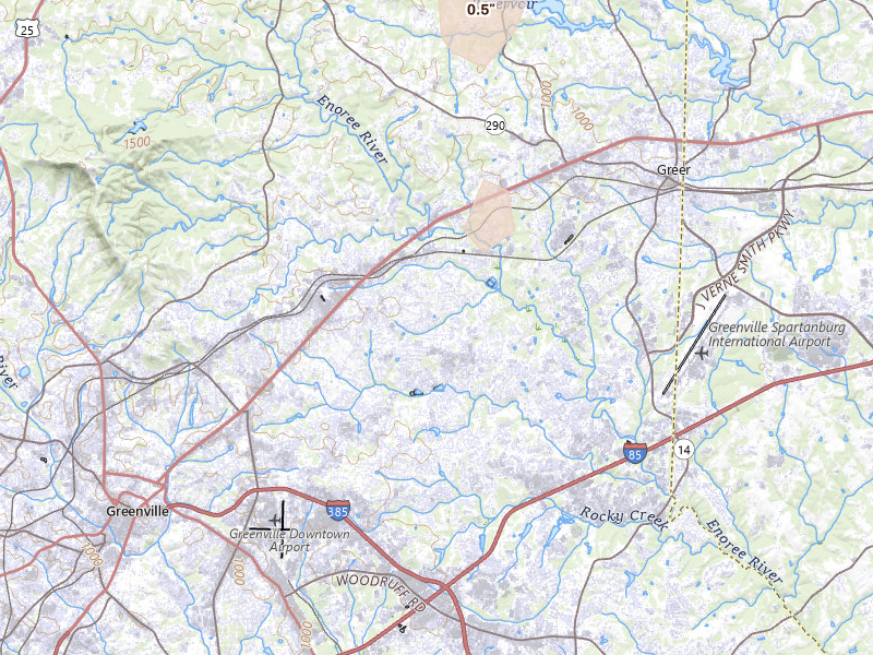 Radar-estimated hail-size map of the storm over Taylors, SC on Aug 8, 2026