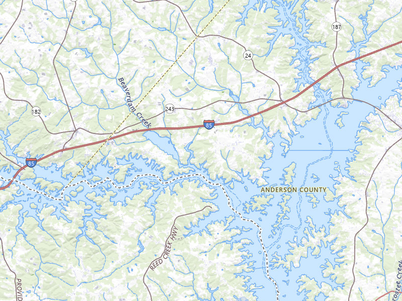 NEXRAD radar-signature map of the hail over Townville, SC