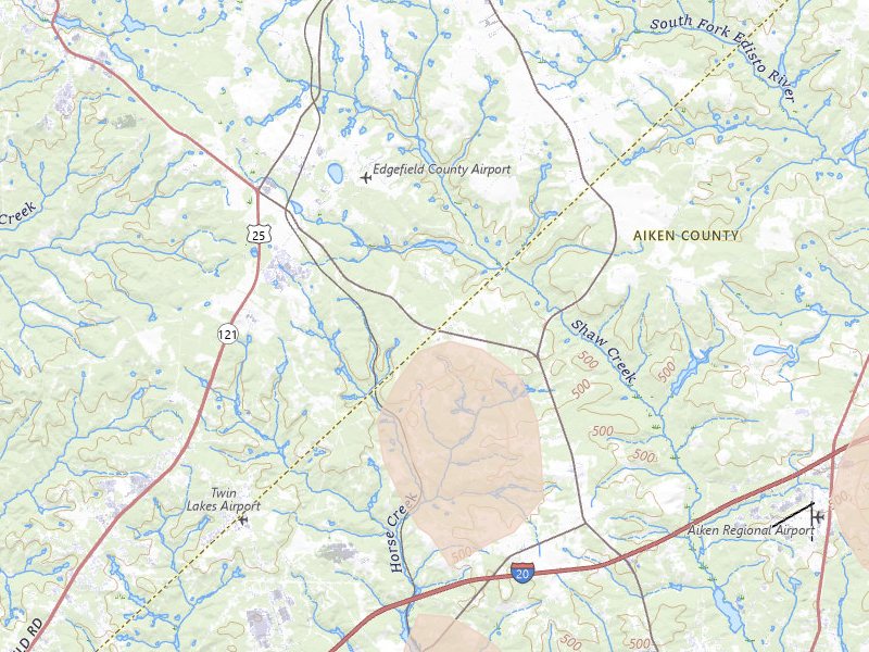 Radar-estimated hail-size map of the storm over Trenton, SC on Aug 21, 2026