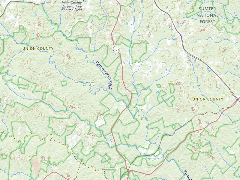 Radar-estimated hail-size map of the storm over Union, SC on Jul 12, 2026