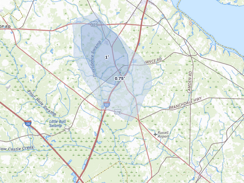 NEXRAD radar-signature map of the hail storm over Vance, SC on Jun 27, 2026
