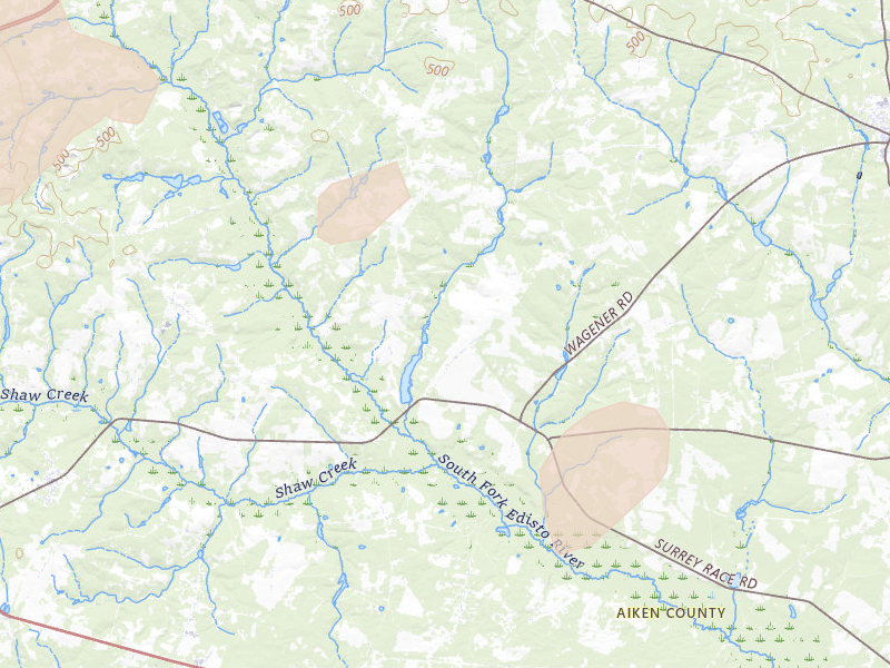 Radar-estimated hail-size map of the storm over Wagener, SC on Aug 21, 2026