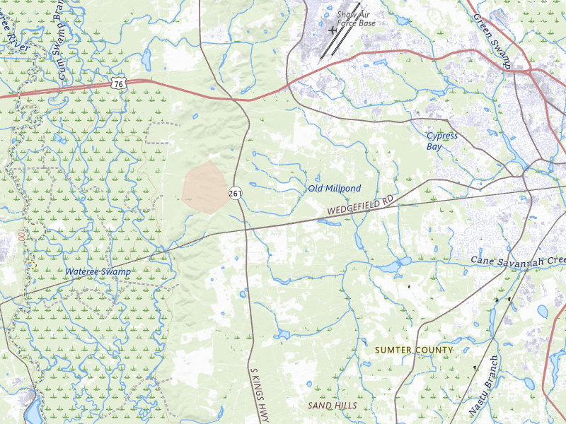 Radar-estimated hail-size map of the storm over Wedgefield, SC