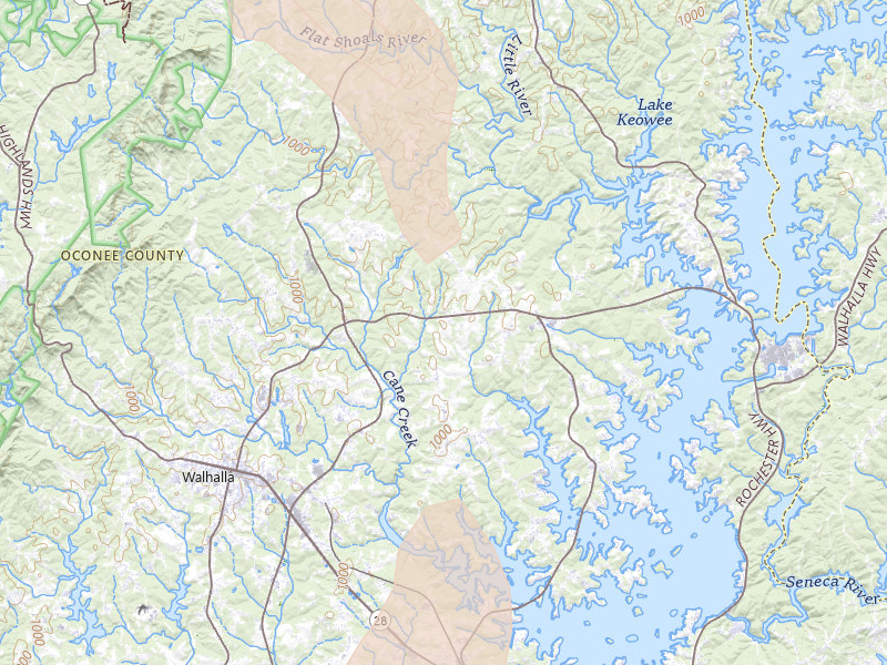 Radar-estimated hail-size map of the storm over West Union, SC on Jun 1, 2026